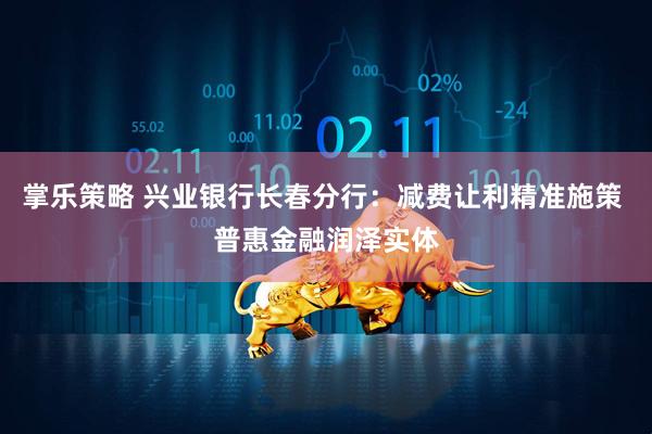 掌乐策略 兴业银行长春分行：减费让利精准施策 普惠金融润泽实体