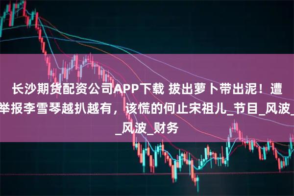 长沙期货配资公司APP下载 拔出萝卜带出泥!遭实名举报李雪琴越扒越有,该慌的何止宋祖儿_节目_风波_财务