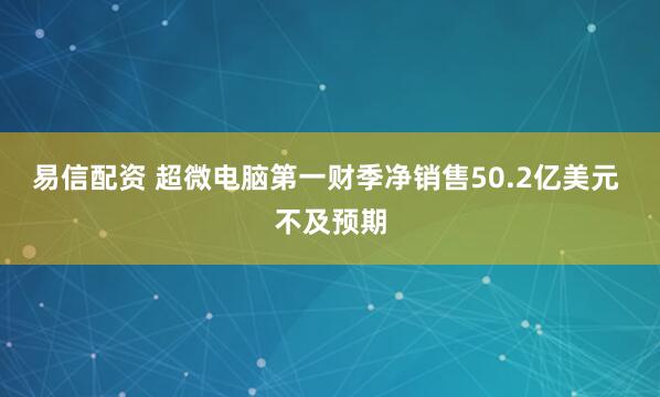 易信配资 超微电脑第一财季净销售50.2亿美元 不及预期