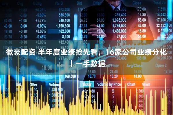 微豪配资 半年度业绩抢先看，16家公司业绩分化丨一手数据